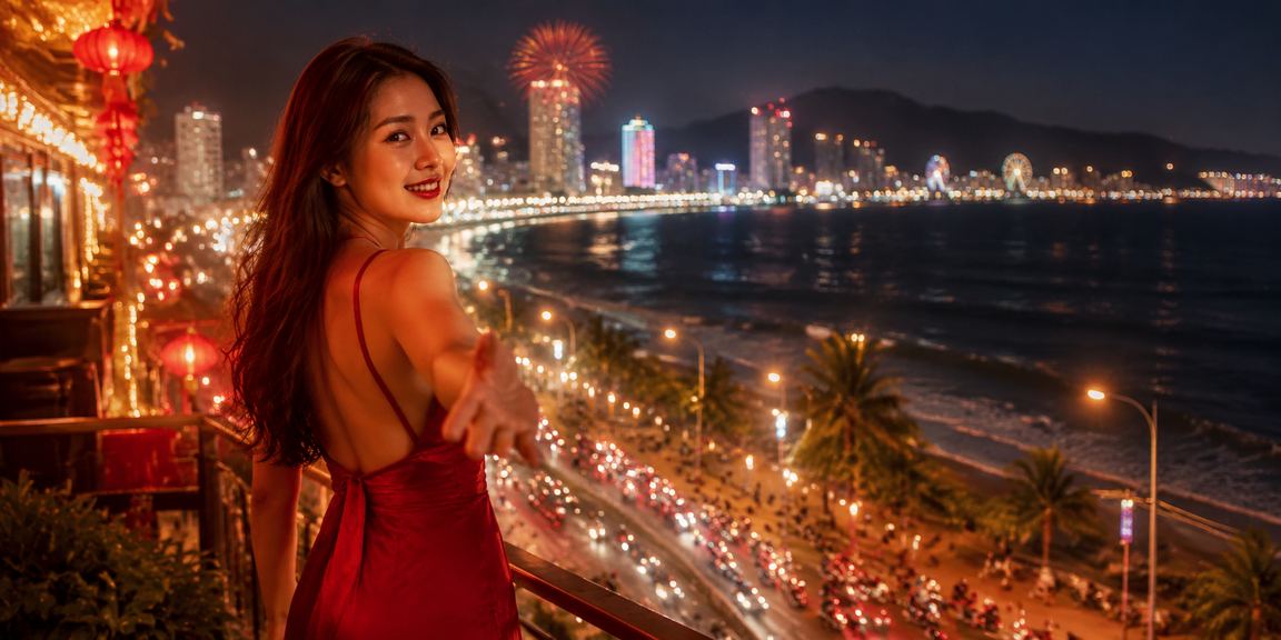 Người dùng tại bãi biển Quy Nhơn truy cập nền tảng thể thao trực tuyến qua điện thoại
